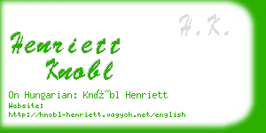henriett knobl business card